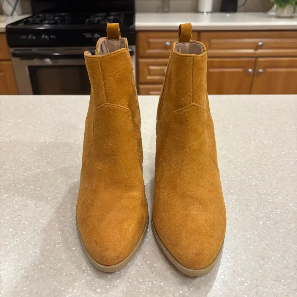 Womens Pull On Boots  Sz 7.5 Brown Suede Western Office Career Business 3